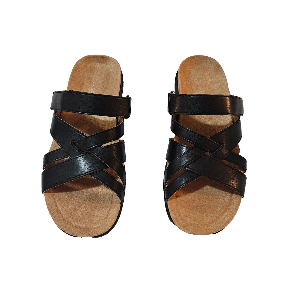 Easy Spirit Slip-on SandalsWaylin Strappy Flat Size 5 Mediums Womens Black